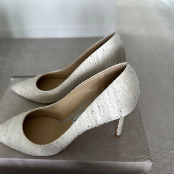 Jimmy Choo Romy 85 Cloudy Tulle w/ Glitter - White/silver Size 40 Shoes - Picture 4 of 6